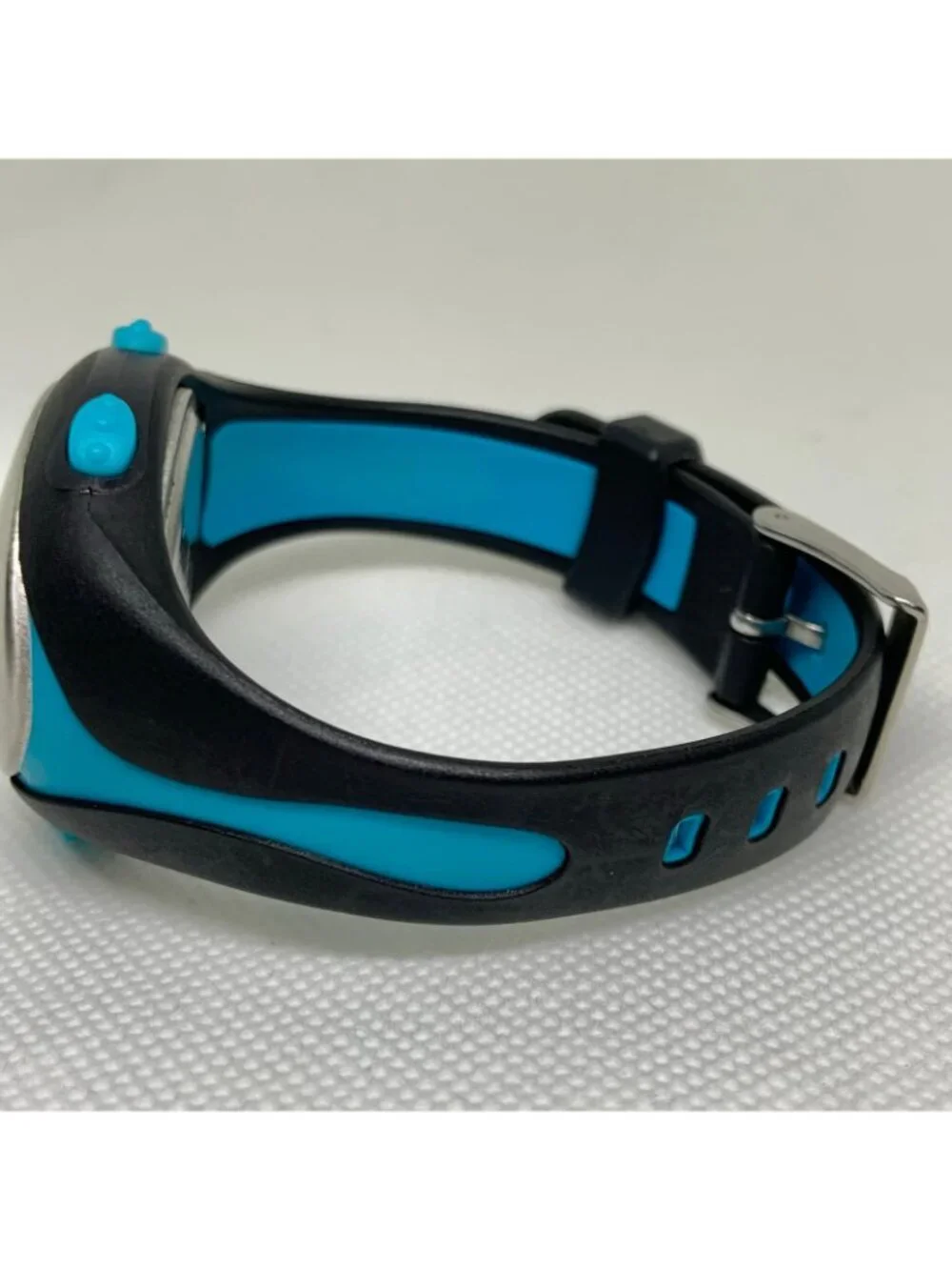 Women’s quartz digital watch black blue silver tone 34mm multifunction running